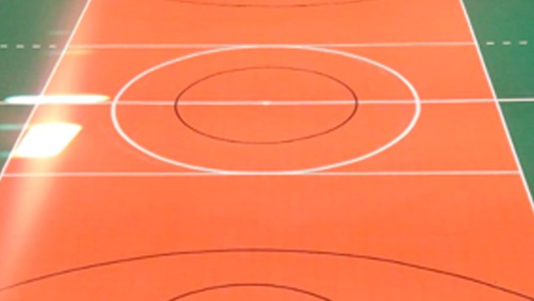 Novo piso da quadra poliesportiva do Ginásio Militão, em Bagé