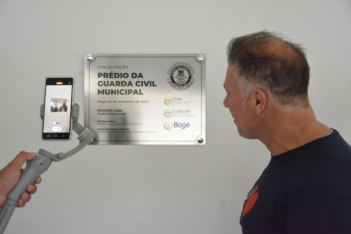 Divaldo Lara na inauguração do prédio da Guarda Civil Municipal de Bagé, em novembro de 2024.