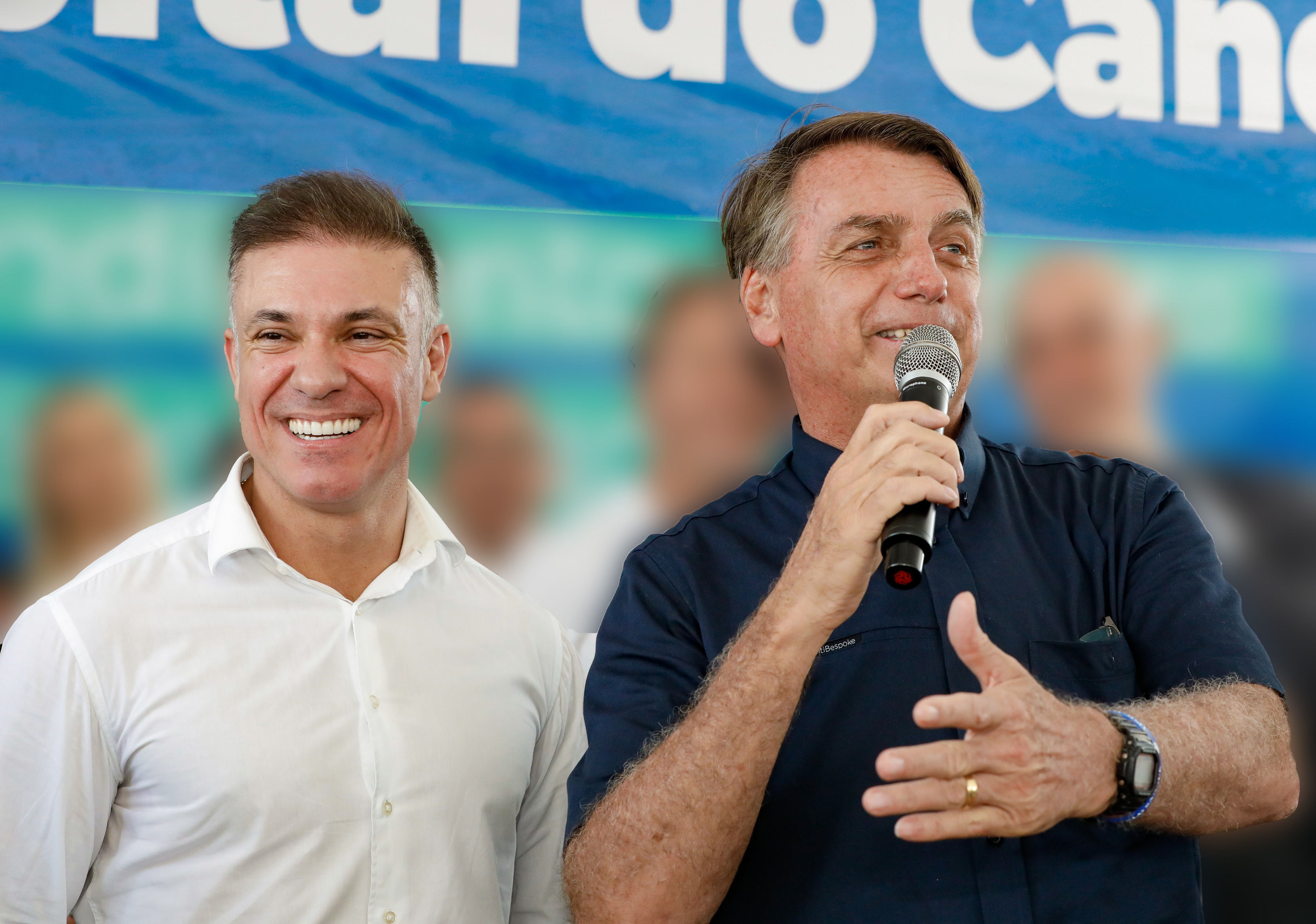 Divaldo Lara e Bolsonaro na inauguração do Hospital do Câncer