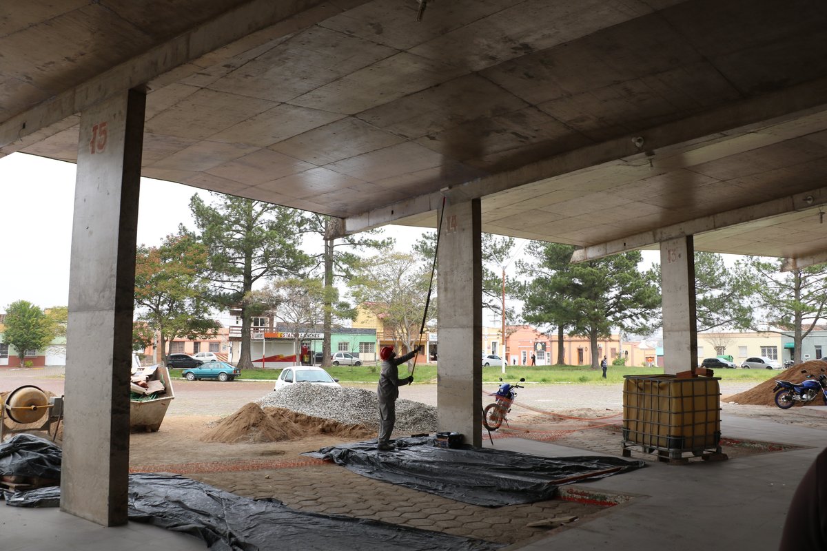 Obra de revitalização da Estação Rodoviária de Bagé em andamento.