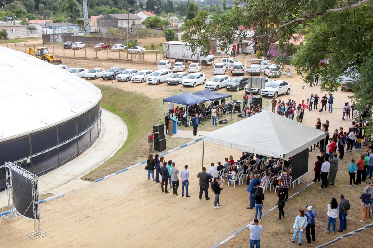 Cerimônia de inauguração do novo reservatório de água de Bagé.