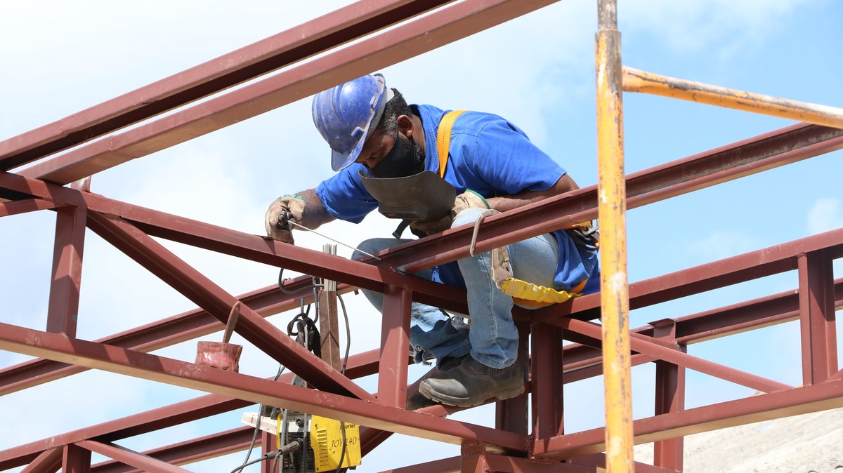 Obras de construção da nova sede do SAMU de Bagé.