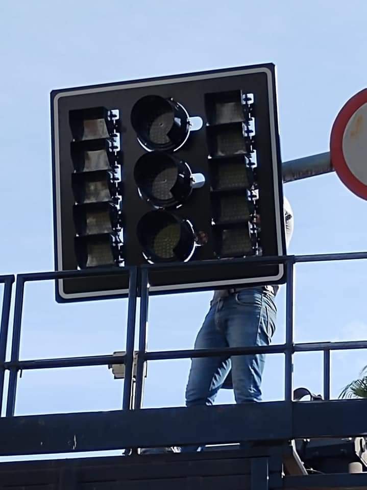 Detalhe de um dos novos semáforos instalados em Bagé.